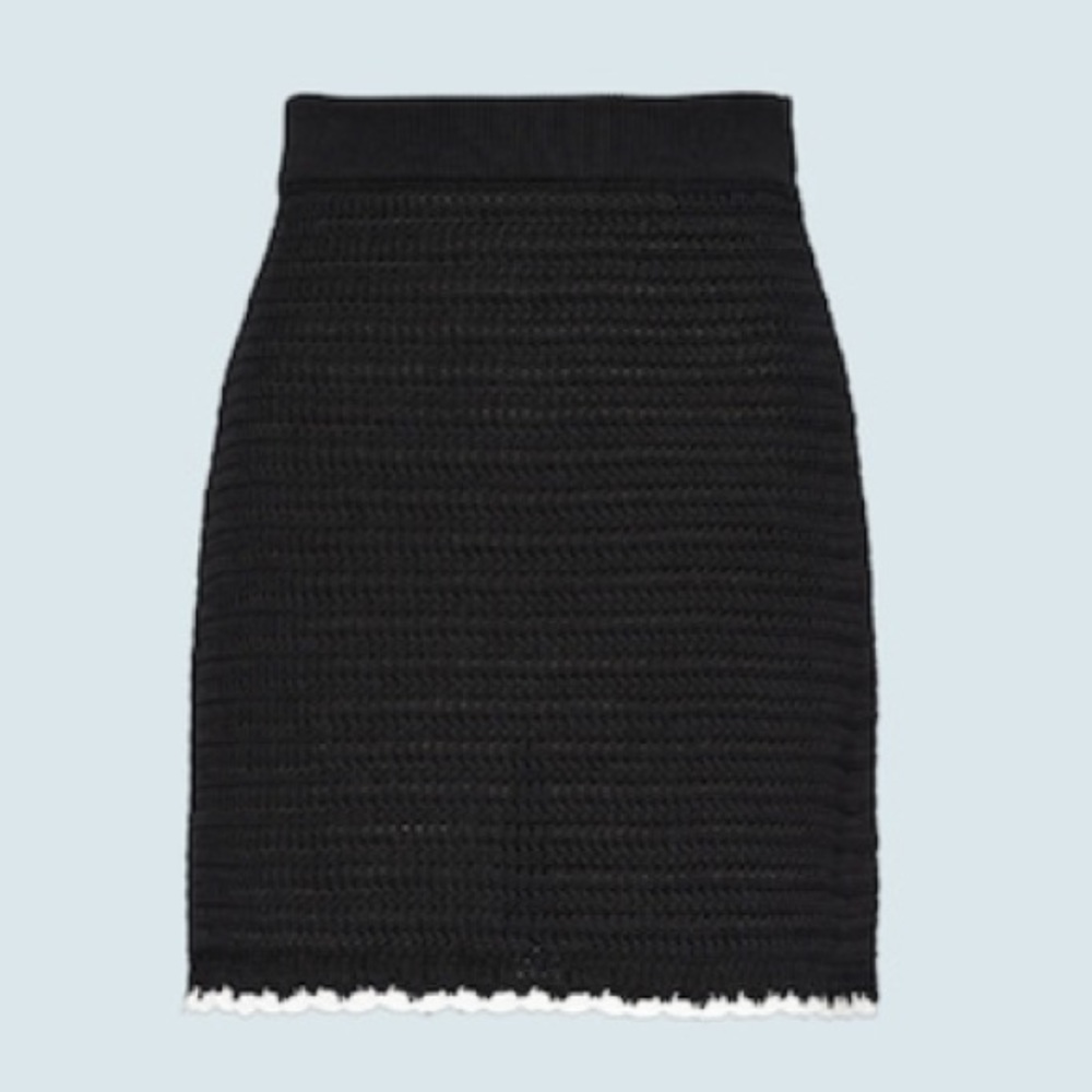Skin tight black mini skirt